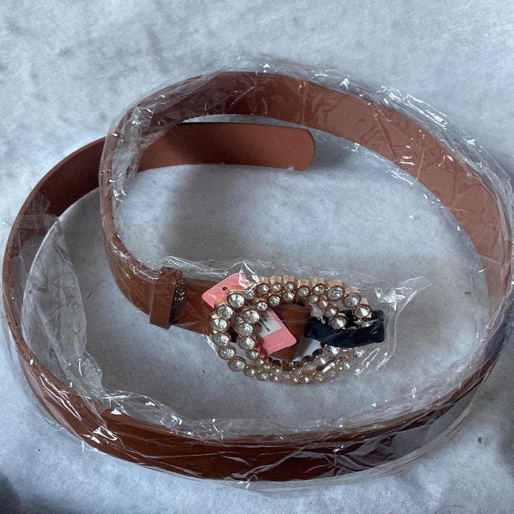 Stylish Double Circle Rhinestone Bling Belt